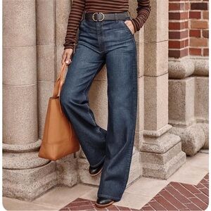 Evereve The Ever Trouser Dark Blue Wash size 27